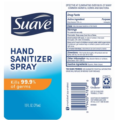 Suavehandsanitizerspray (Suave Hand Sanitizer Spray 10 Fl Oz)